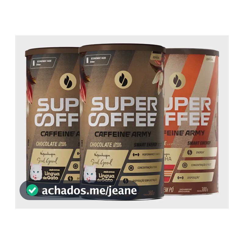 Kit Supercoffee (380g) | 2 Língua De Gato + 1 Lajotinha | Caffeine Army