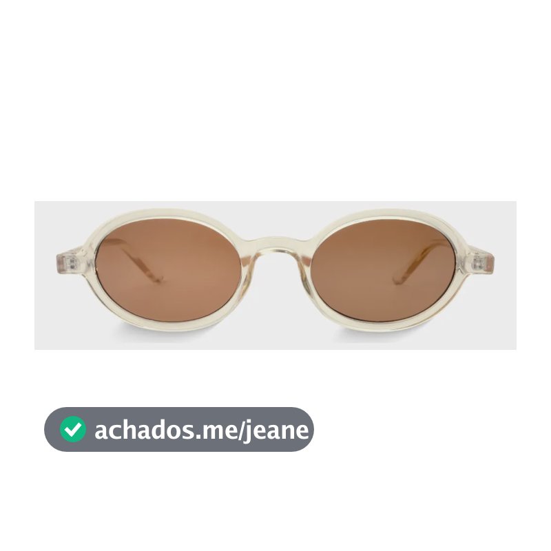 Óculos De Sol Oval Nice Champagne Uv400 Unissex Bege Âmbar