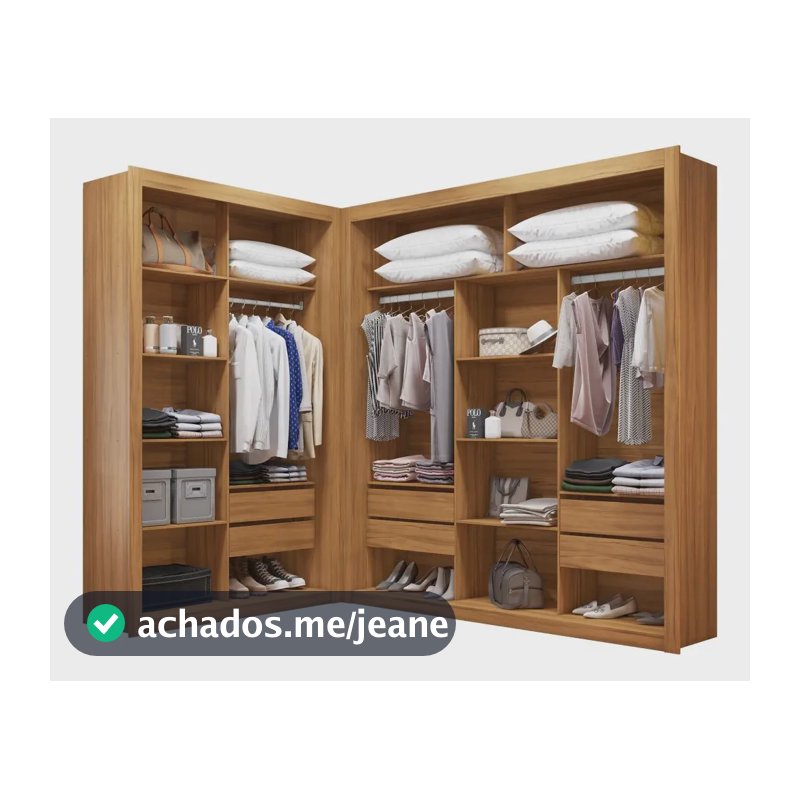Closet Modulado 6 Gavetas Amoudi Móveis Cor Freijó