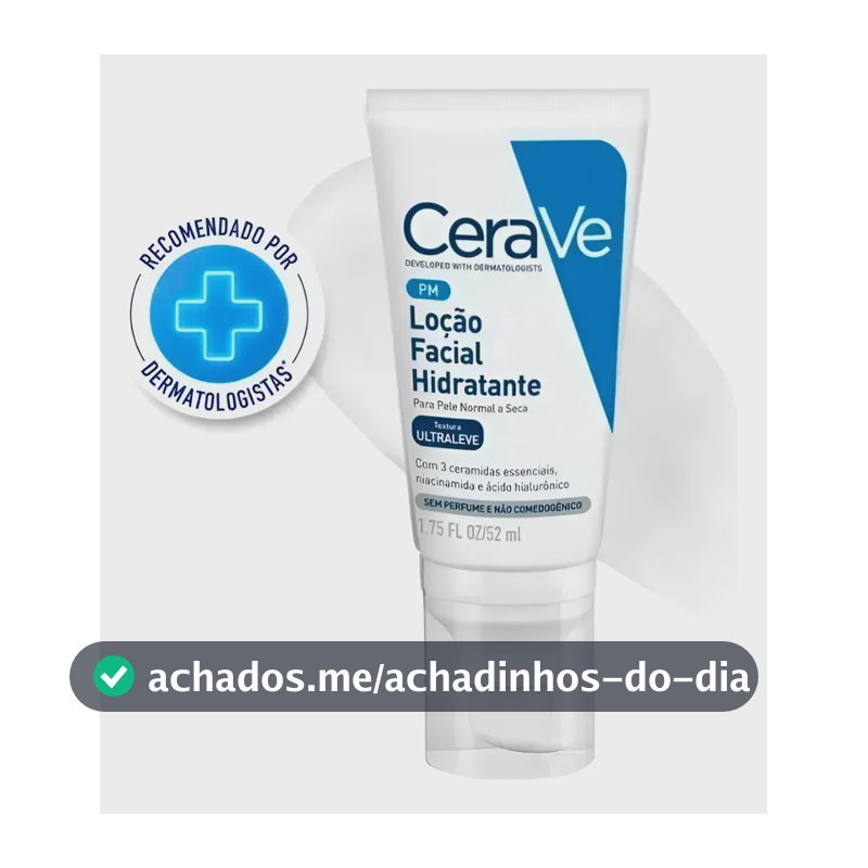 Loção Facial Hidratante Ceramidas Ácido Hialurônico PM CeraVe 52ml