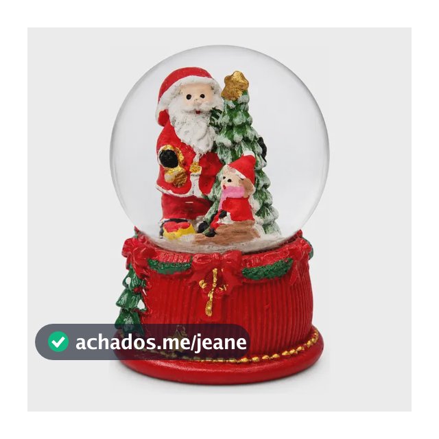 Globo Decorativo Natalino Papai Noel Colorido 6,5cm Vermelho Não Contém