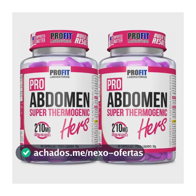 2x Pro Abdomen Hers - 60 Capsulas Cada - Profit Labs Sabor Sem Sabor