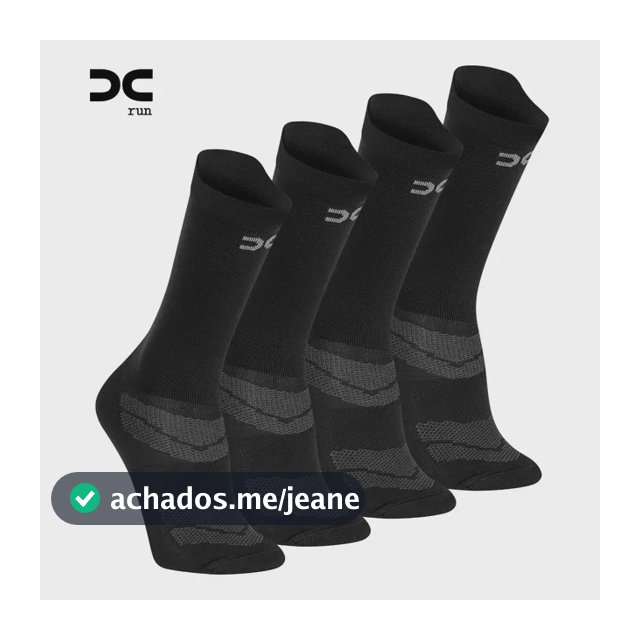 Kit 4 Pares Meia Esporte Treino Unissex Cano Médio Confort