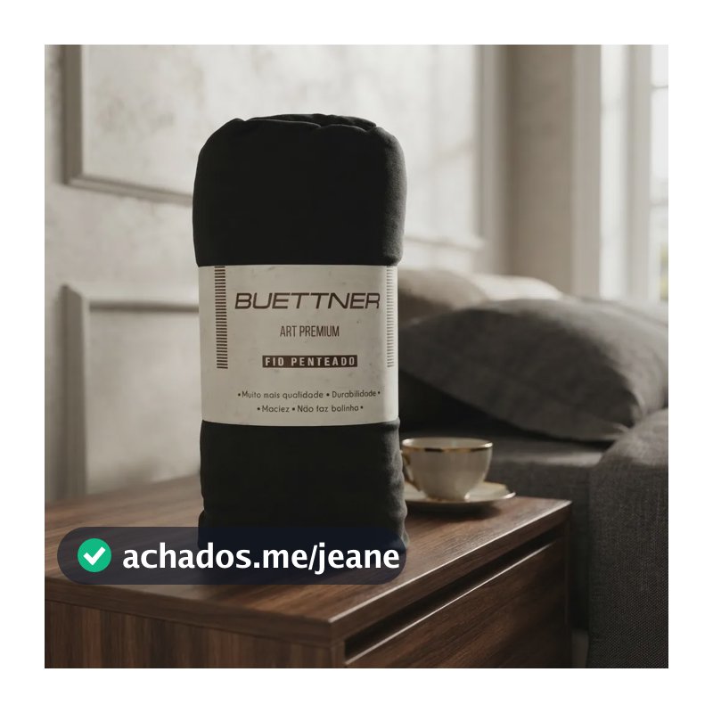 Lençol Com Elástico Buettner Malha Algodão Preto Solteiro Preto