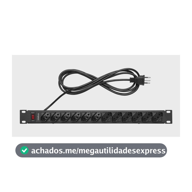 Protetor Eletrônico Com 12 Tomadas Para Rack Epr 212+ Preto Intelbras 110v/220v