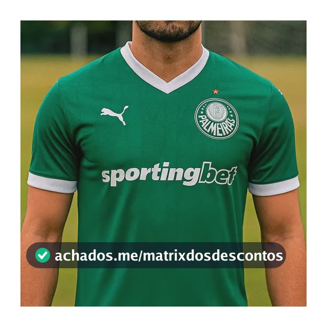 Camisa Palmeiras Masculina Puma Torcedor Home Jersey 25/26 Verde Branco P
