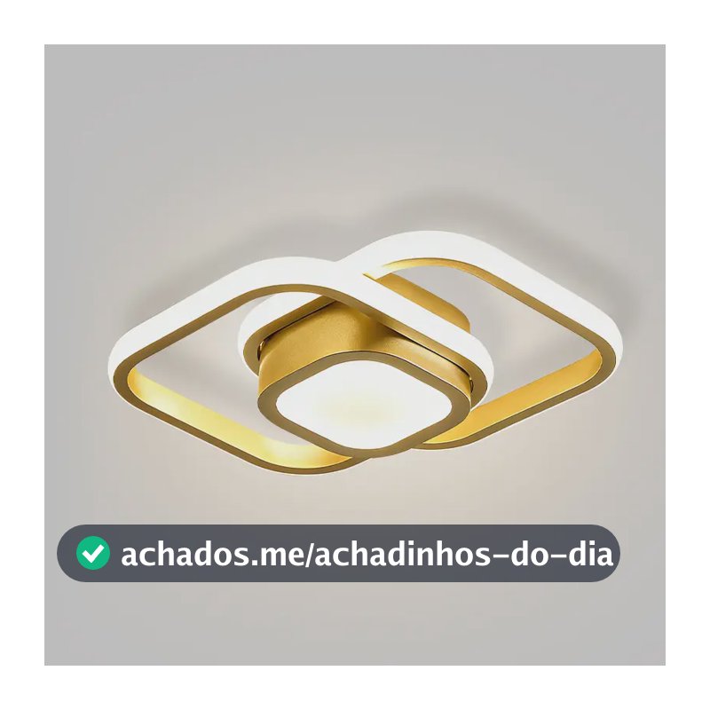 Luminária Teto Led,paflon Sobrepor Moderna Banheiro Sala3em1 127/220v Dourado