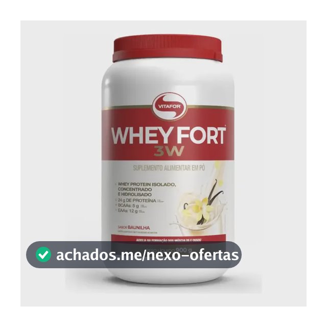 Suplemento Alimentar Whey Fort 3w 900g Vitafor Baunilha