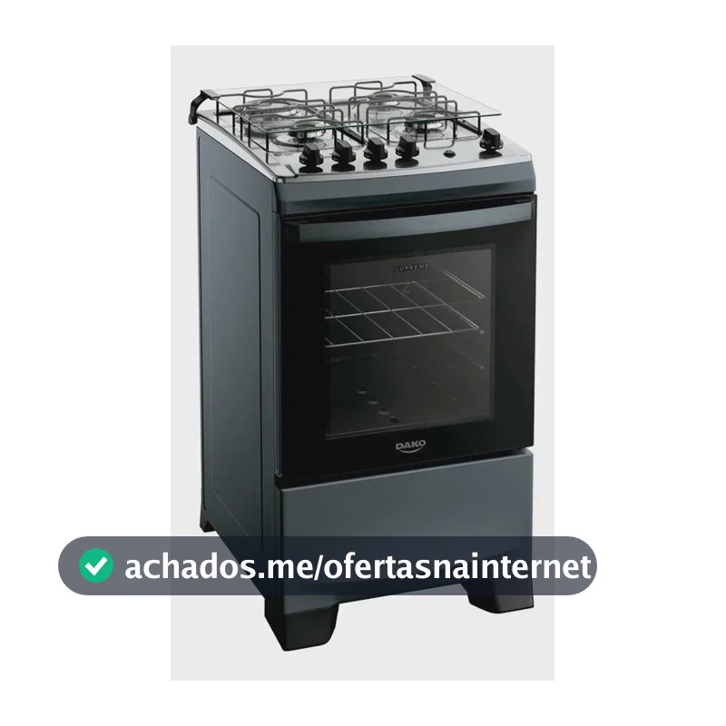 Fogão 4 Bocas Dako Supreme Mesa de Inox A Gás Titanium Bivolt