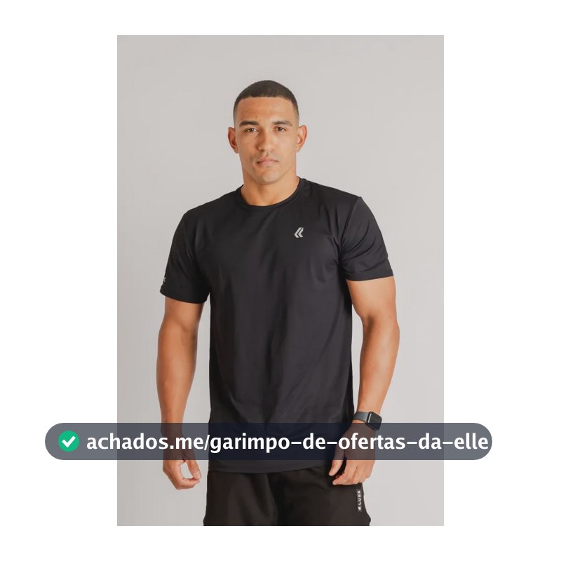 Camiseta Performance Poliamida Masculina Corrida Academia Preta M