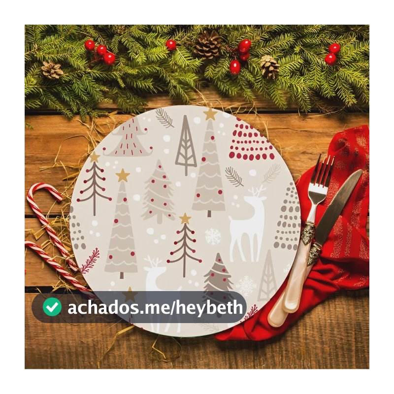 Kit 12 Capas Sousplat Suplat Natal Natalino 35cm X 35cm Natal - 2723