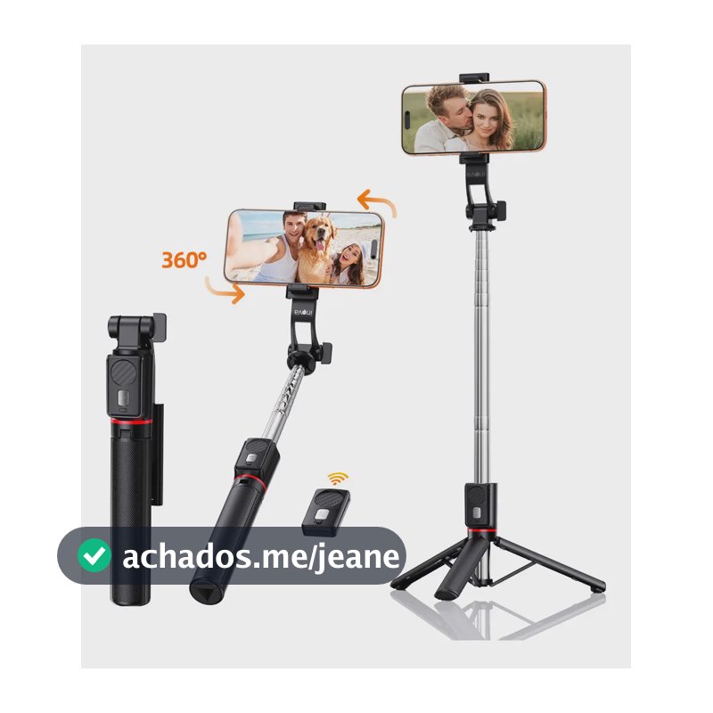 Tripe De Celular E Bastão De Selfie Extensível E Portátil 1.3m 360 ° Rotação Com Controle Remoto Destacável E Suporte Para Celular, Extensível Tripé Selfie Stick, Universal Tripé De Celular Cor Preto
