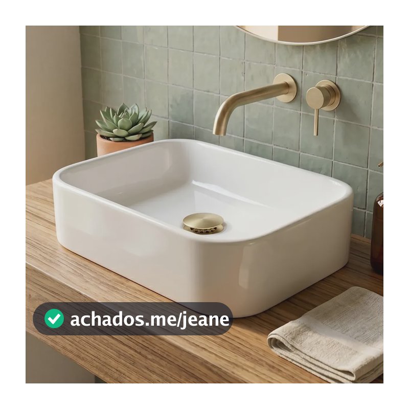 Cuba Pia Para Banheiro Lavabo Apoio Sobrepor Luxo Branco Branco Brilhante
