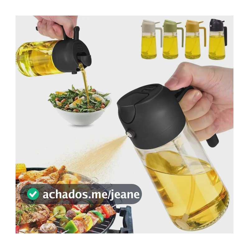 Azeiteira Vidro 470 ml com Dosador Anti-Gotejamento para Azeite e Vinagre