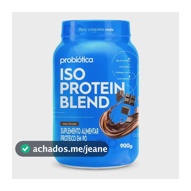 Whey Protein Probiótica Iso Blend Em Pó Sabor Chocolate X 900g