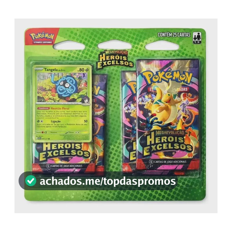 Cartas Pokémon Blister Heróis Excelsos Tangela da Érica Copag