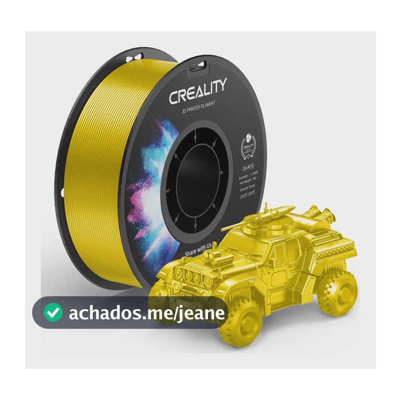 Filamento Petg Oficial Creality Impressora 3d 1kg 1.75mm Amarelo