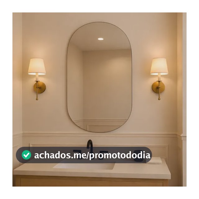 Espelho Vildrex Veneza 70x50cm Moderno Suporte Banheiro Suporte