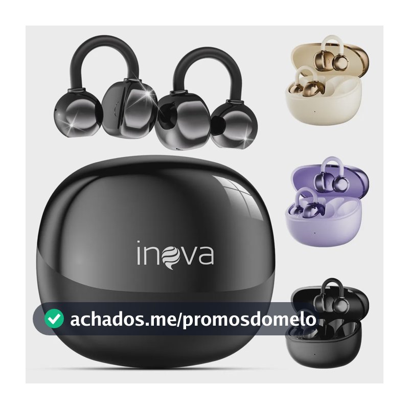 Fone de Ouvido sem Fio Inova Cases Clip-ear Bluetooth IPX6 para Esportes e Chamadas