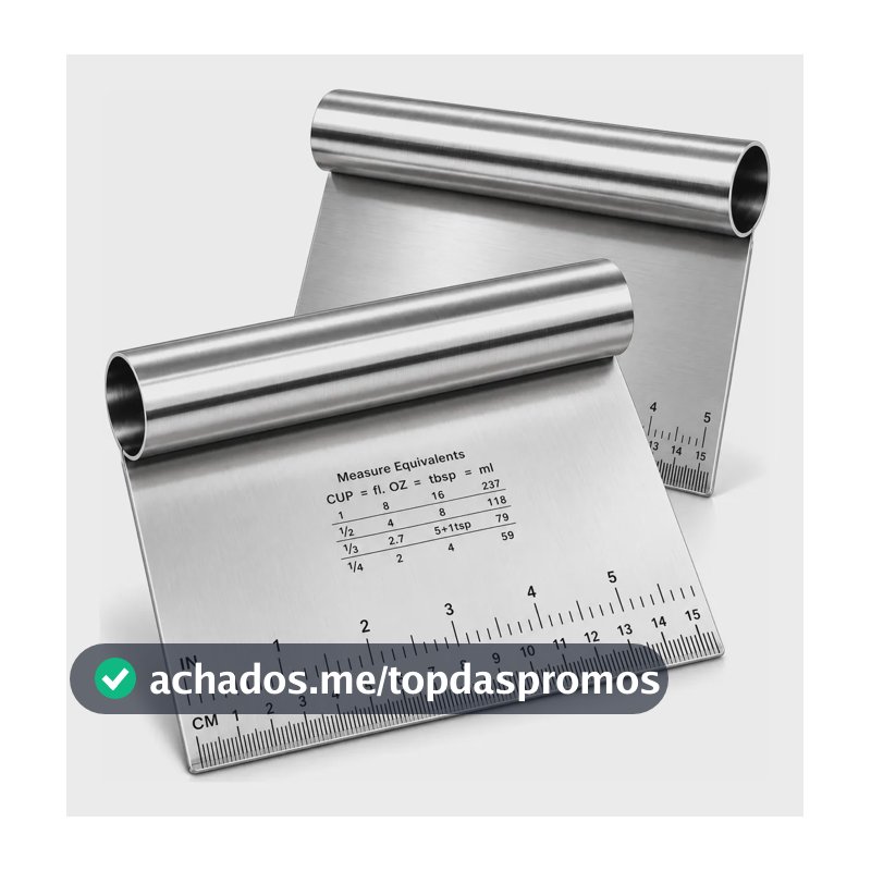Kit 2 Espatula Cortador Raspador De Massas Confeiteiro Inox