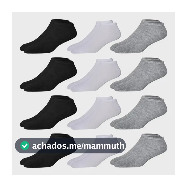 Kit 12 Pares Meia Soquete Cano Curto Preto 38 Ao 44 Premium