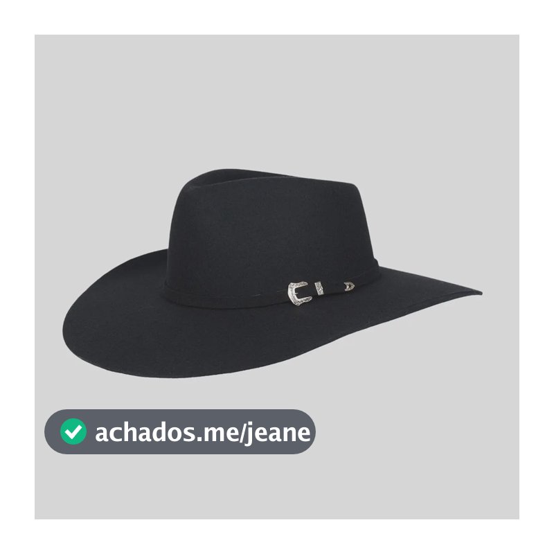 Chapéu Pralana 5x Campo Iii Com Aba De 10 Cm 100% Lâ Cor Preto Tamanho M