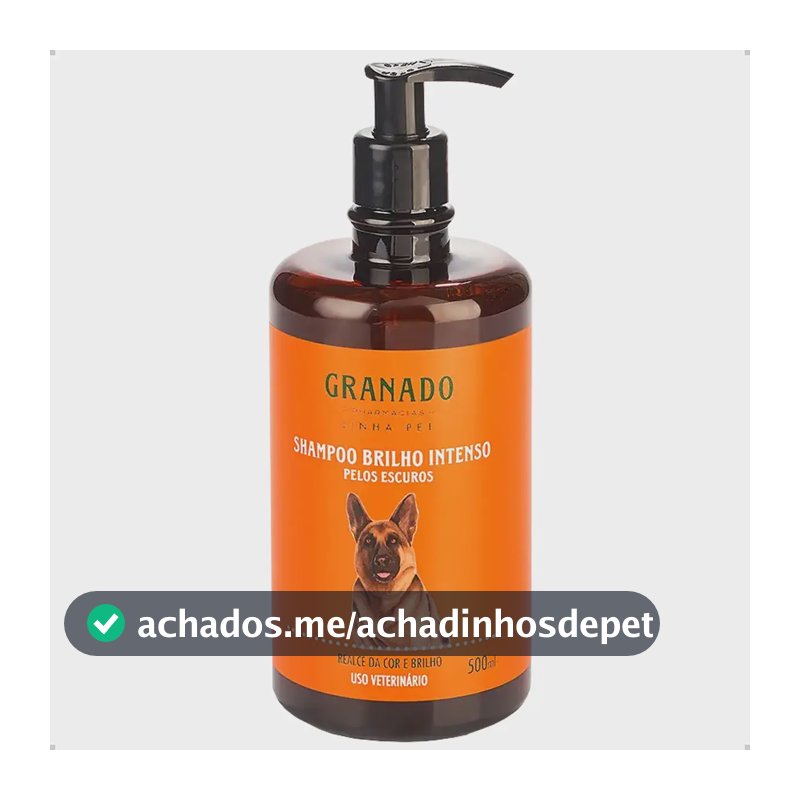 Shampoo Granado Pet Brilho Intenso Pelos Escuros 500ml