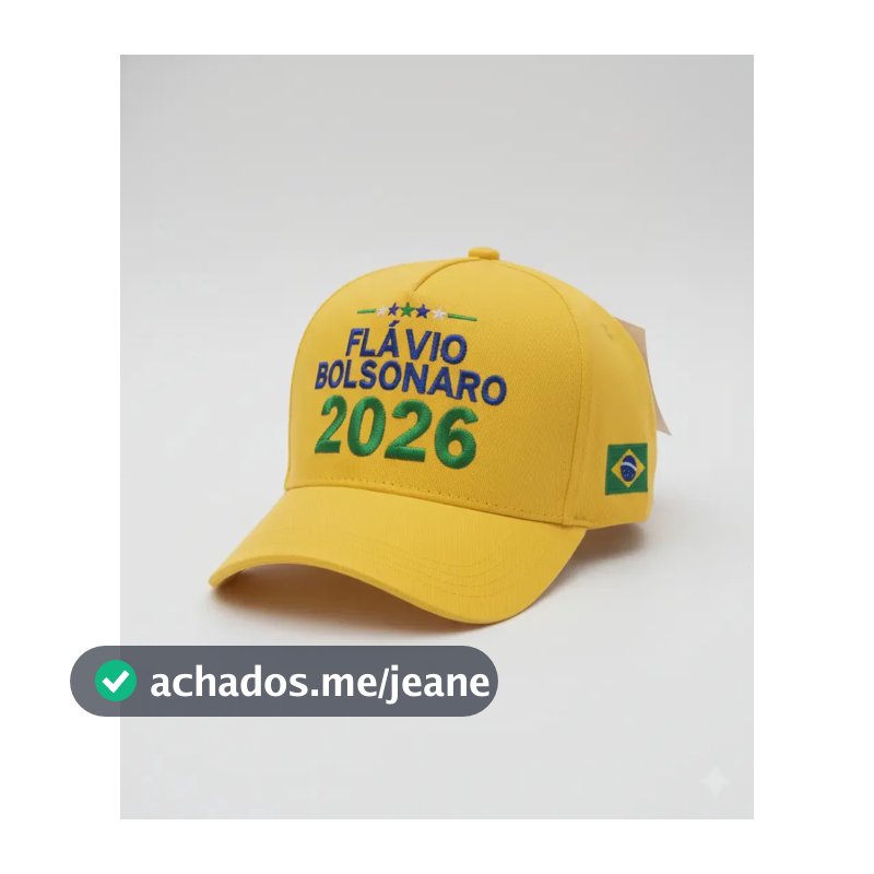 Boné Campanha Flávio Bolsonaro Presidente 2026 Patriota Cor Amarelo Tamanho Unico