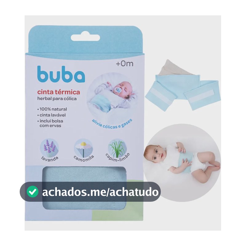 Cinta Térmica Buba Herbal Bolsa Alívio Cólica Gases Bebê