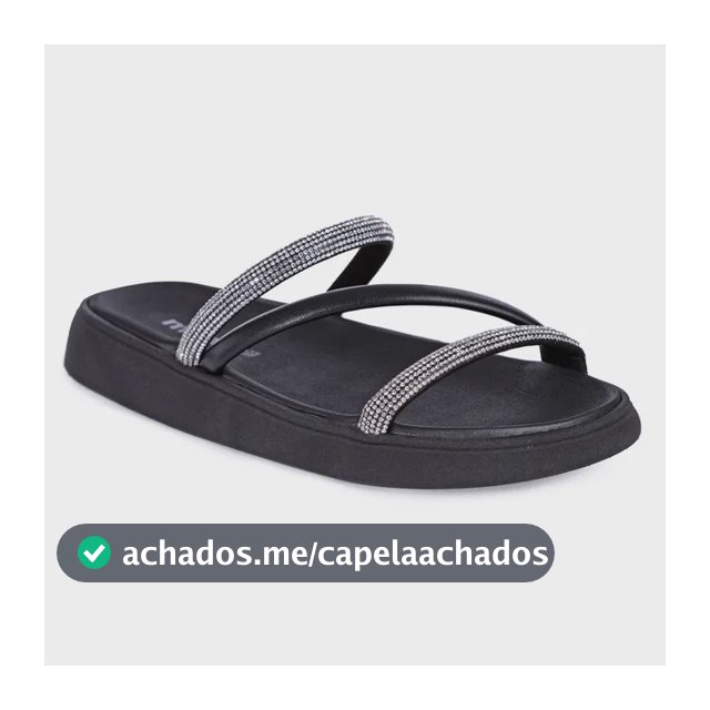 Sandalia Papete Moleca Feminina Tiras Strass Macia Original