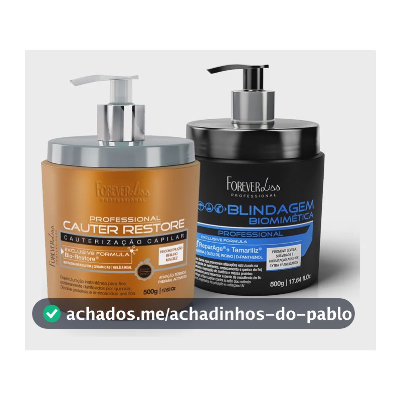 Kit Cauterização Capilar Com Blindagem Biomimética 500g