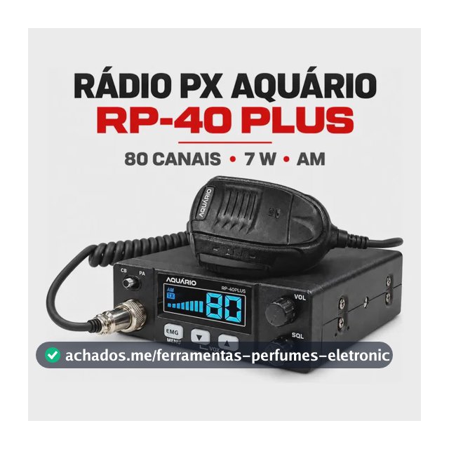 Rádio Px Aquário Rp-40 Plus 80 Canais 7w Am Vox Scan Anatel