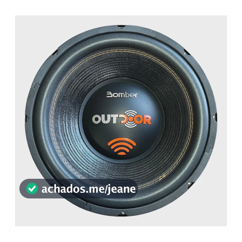 ALTO FALANTE Bomber Outdoor 12 Polegadas 500 Watts Rms 4 Ohms Subwoofer CAIXA TRIO SOM AUTOMOTIVO Cor Preto