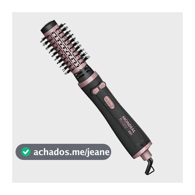 Escova Rotativa Mondial 3 Em 1 Tourmaline Ions Bivolt