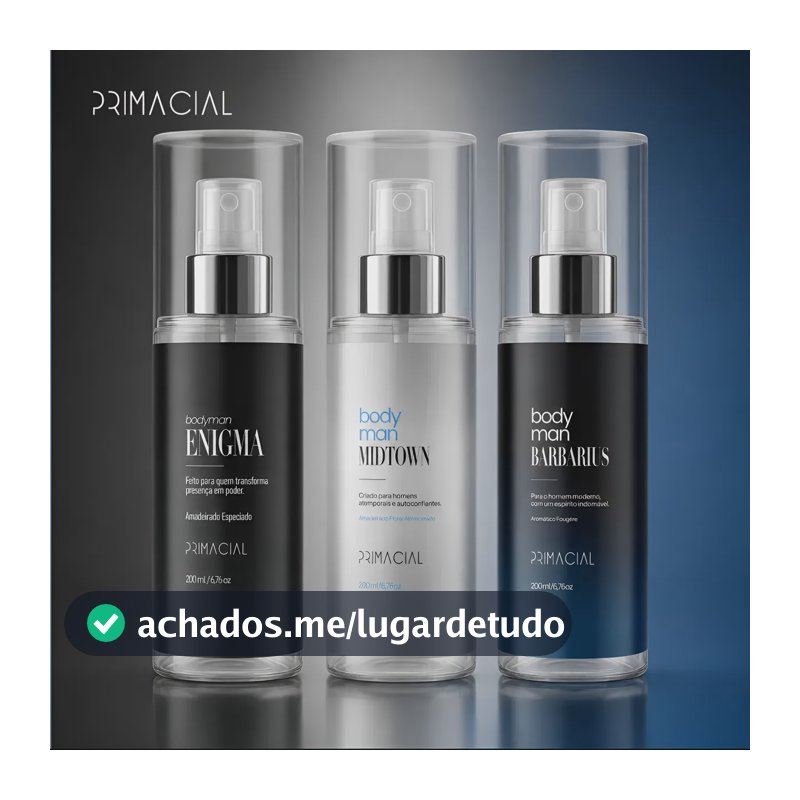 Kit Body Splash Masculino Barbarius + Enigma + Midtown 200ml