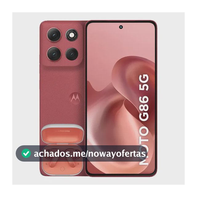 Smartphone Motorola Moto G86 5g + Moto Buds - 256gb 8gb Ram+16gb Ram Boost, Tela 1.5k Poled, 50mp Sony Camera Ois Moto Ai, Videos Em 4k, Ip68 + Ip69 - Vermelho