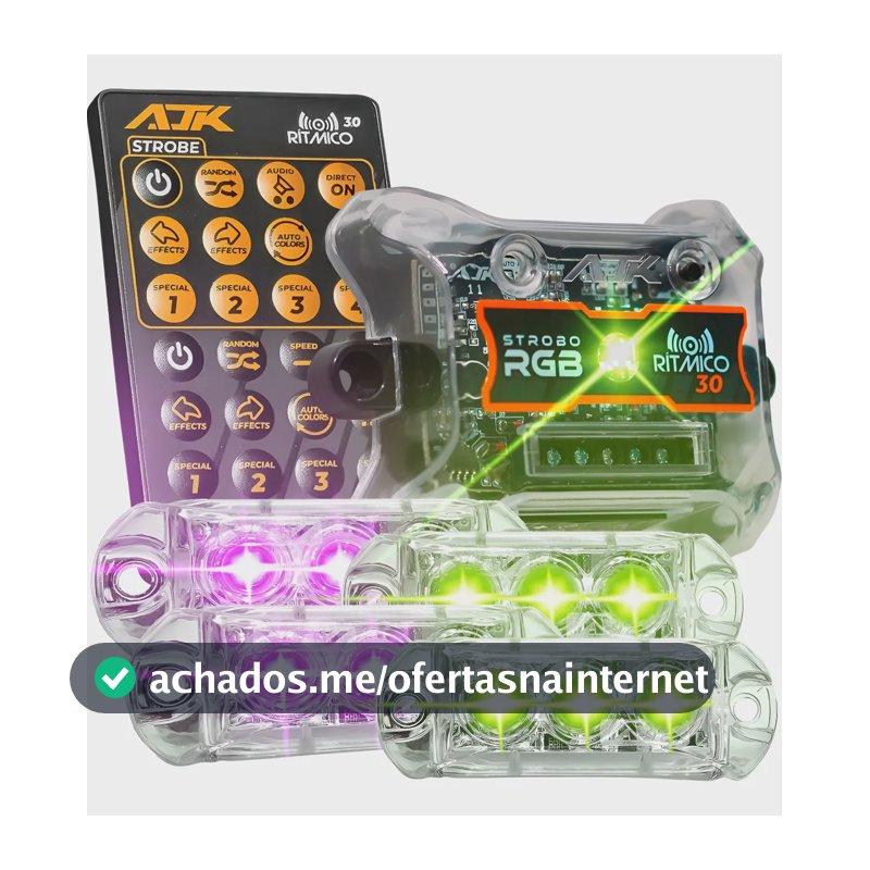 Lâmpada Led Ajk Strobo Rítmico 3.0 6w 4 Faróis Rgb + Central Fio Rgb