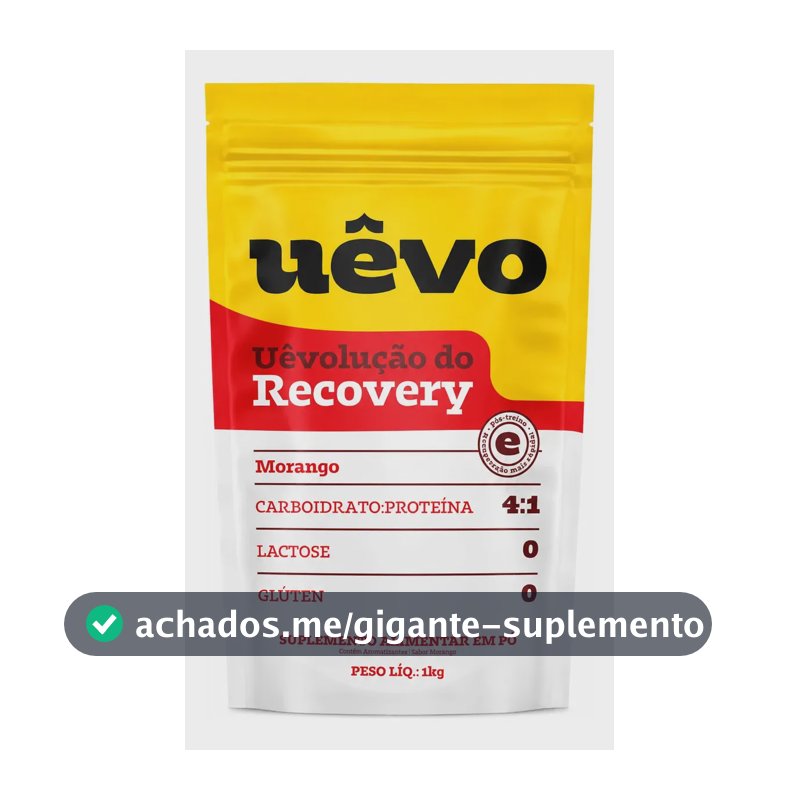 Proteína Uêvo Recovery 4:1 Morango 1kg Suplemento Proteico Morango