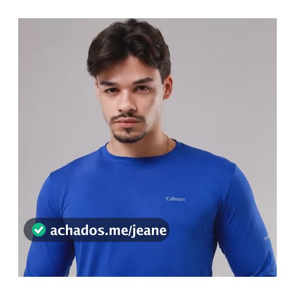 Camisa Uv Proteção Solar Segunda Pele Dry Fit Para Treino Azul Logo P