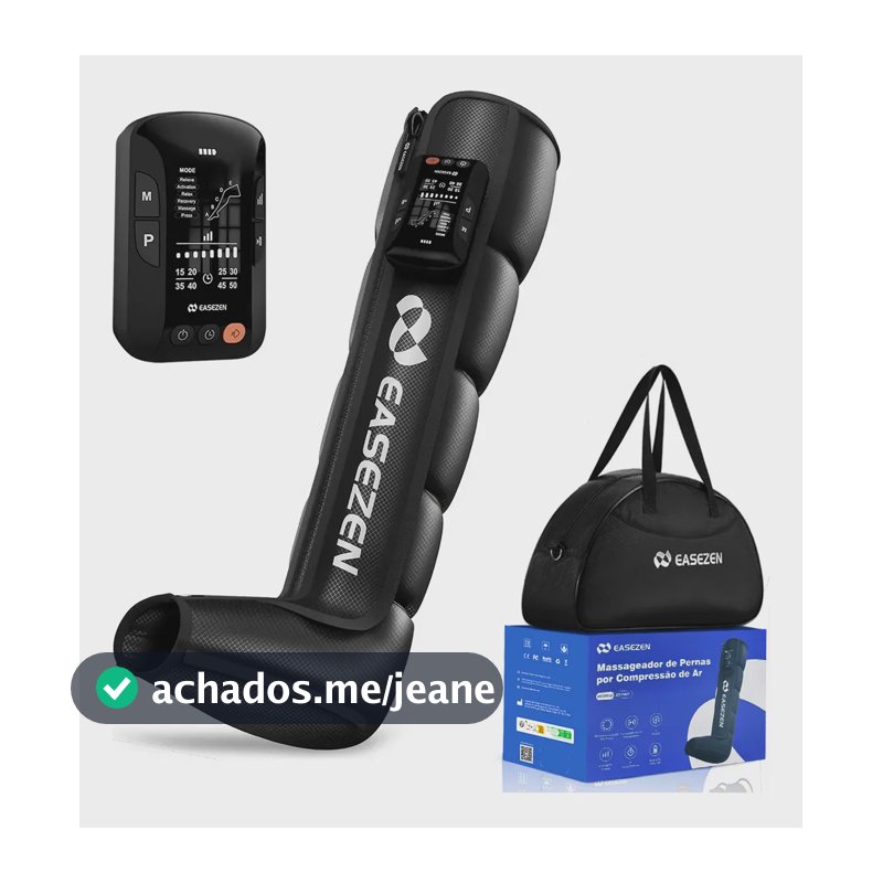 Bota De Compressão Pneumática Sem Fio Massageador Pernas 127/220v Preto