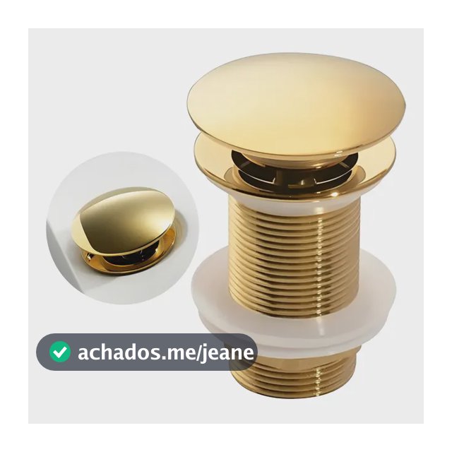 Válvula Click Dourada Aço Inox Cuba Pia Banheiro Lavabo Ralo