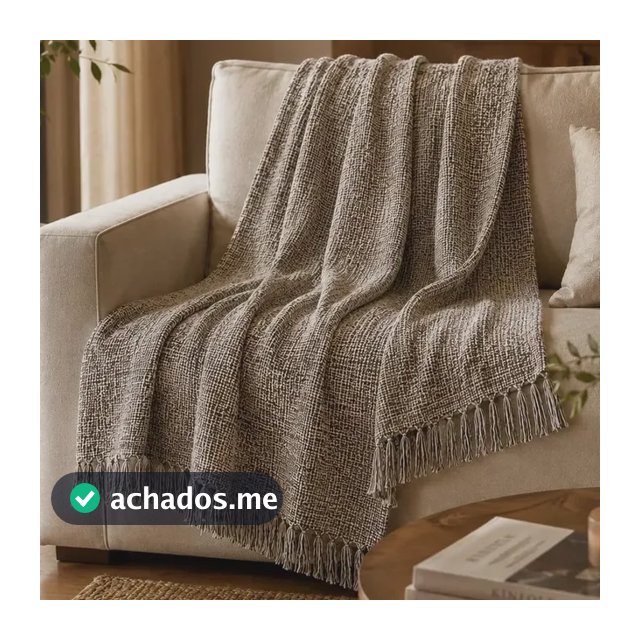 Manta Sofá Luxo Grande 120x210 Protetora Capa Decorativa Marrom Mesclado Lisa