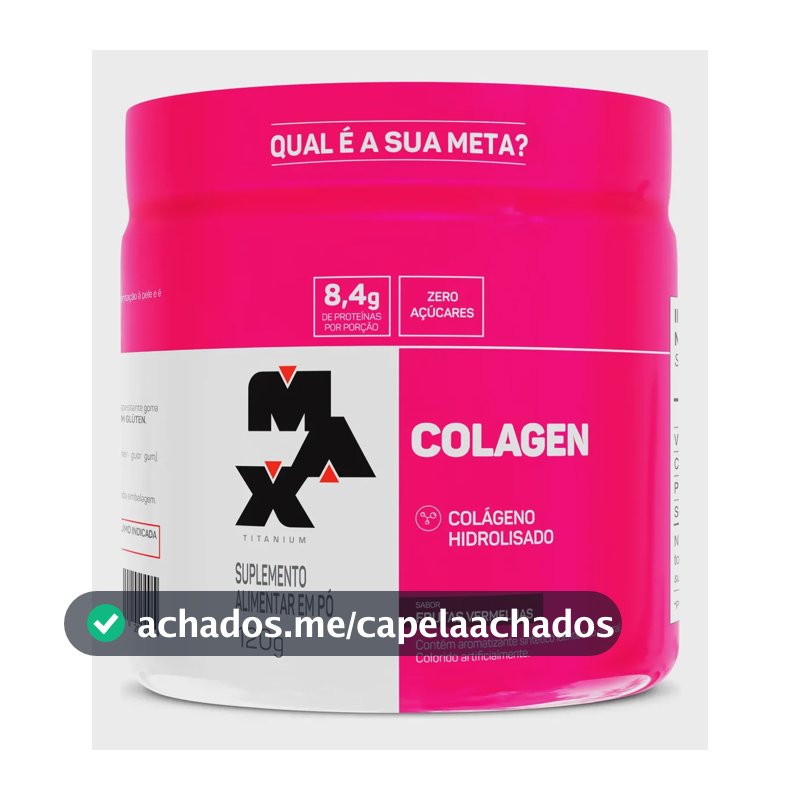 Colageno Hidrolisado Sabor Frutas Vermelha Max Titanium 120g Sabor Frutas Vermelhas