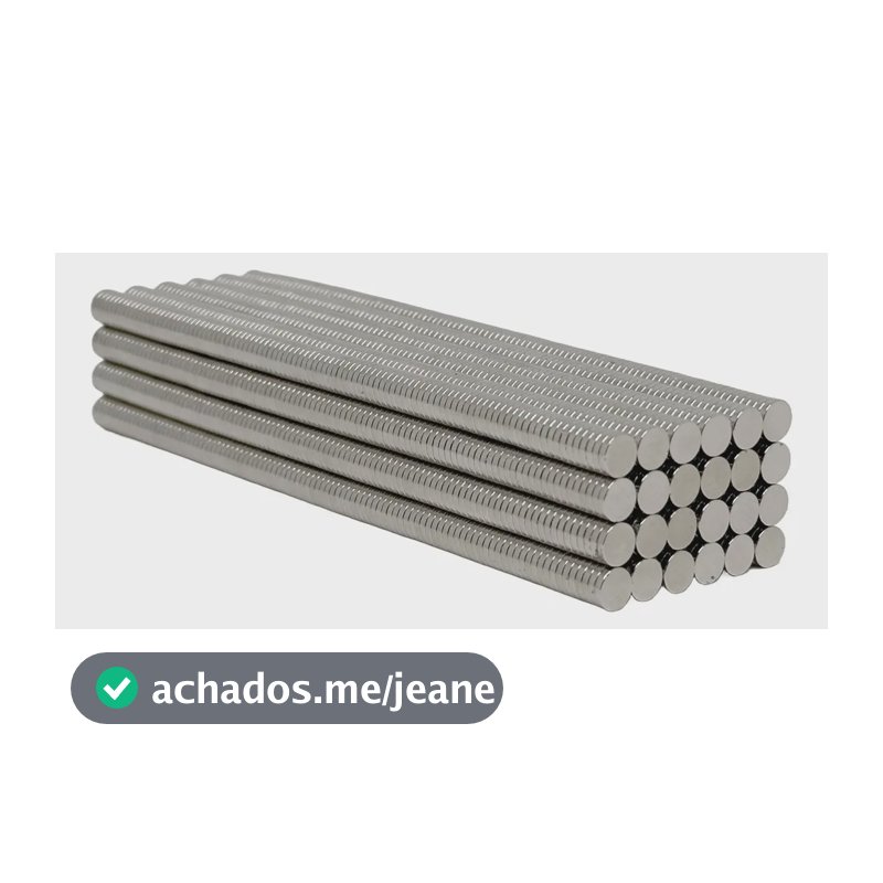Kit de Ímãs de Neodímio Disco de 5mm x 1mm, Super Potentes para Artesanato e Indústria, Pacote com 100 Unidades
