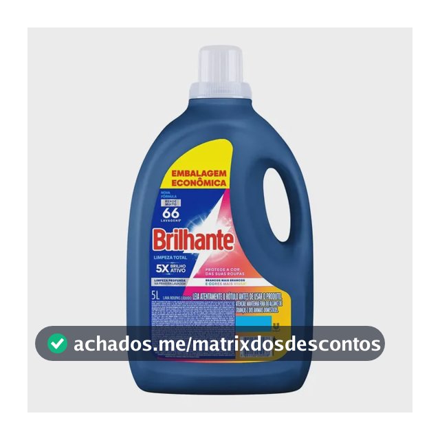 Lava Roupas Líquido Brilhante Limpeza Total 5 L Tira Manchas
