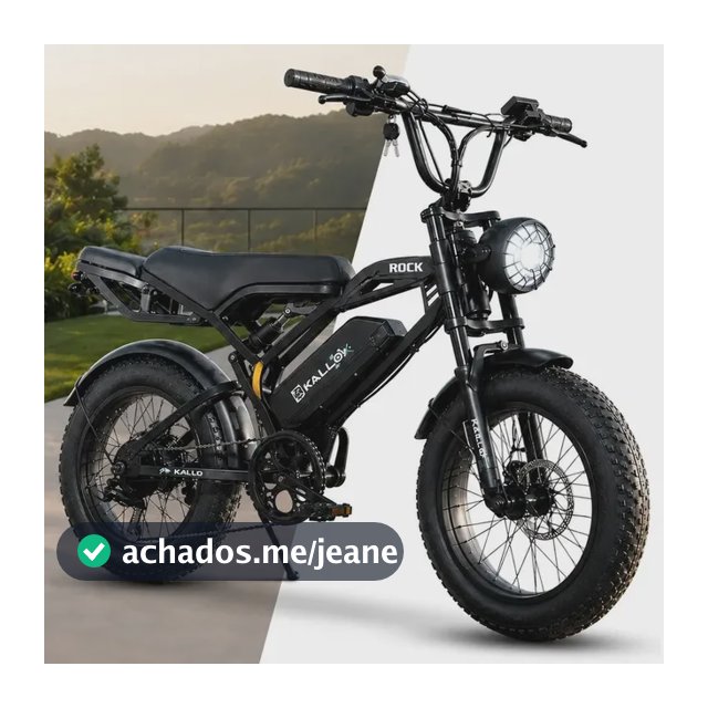 Fat Bike Elétrica 2 Lugares 1000w Bat. Lítio Aut 50km 45km/h Preto