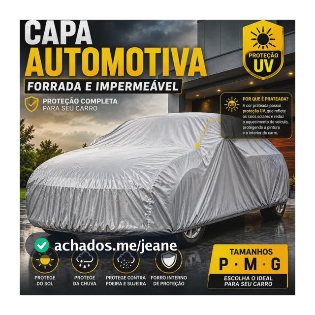 Capa Pra Cobrir Carro Forrada  Impermeável Tamanho P M G