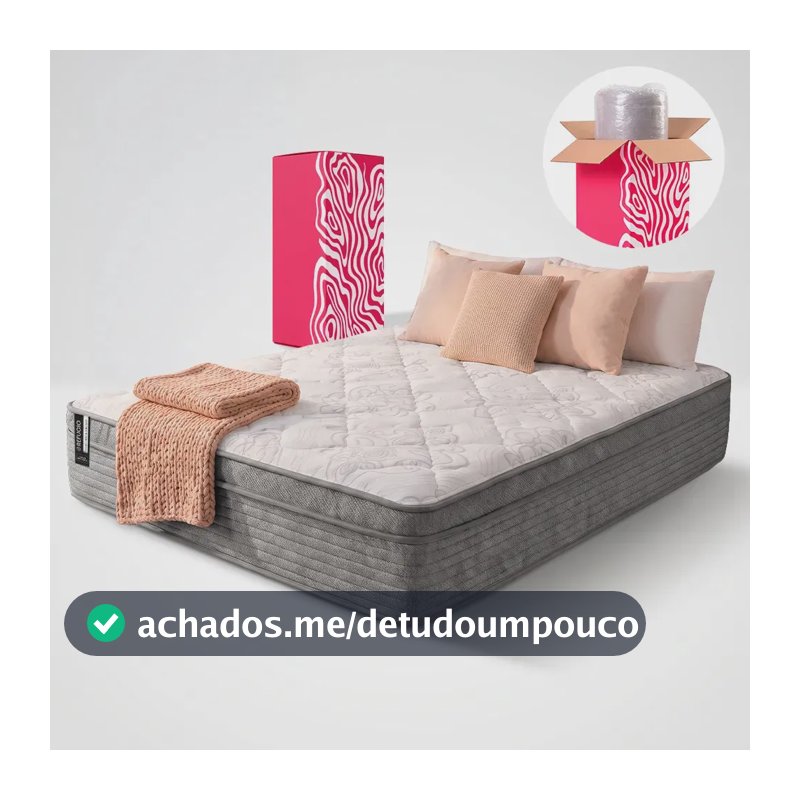 Colchão King Molas Ensacadas a Vácuo 193x203cm Refúgio Cama inBox