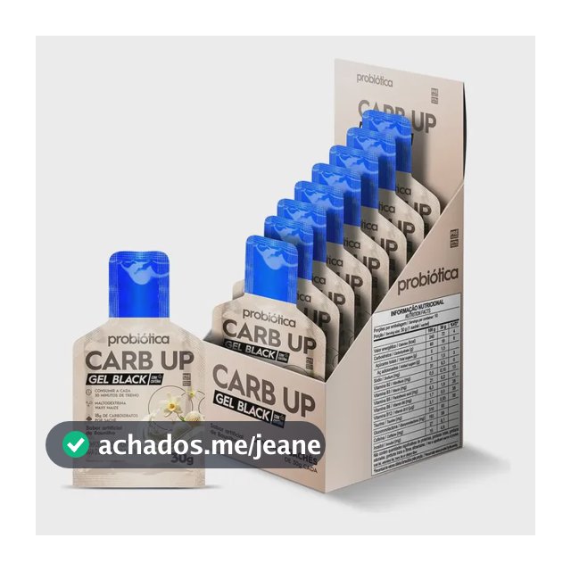 Carboidrato Carb Up Gel Black 10x30g Probiótica Baunilha Energia Rápida