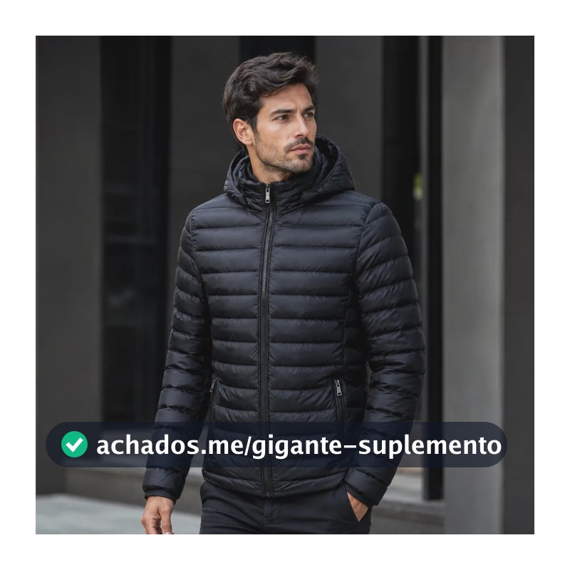 Jaqueta Masculina Puffer Corta Vento Bobojaco Blusa De Frio Preto M